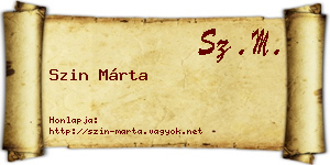 Szin Márta névjegykártya