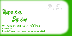 marta szin business card